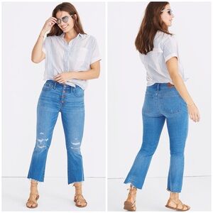 MADEWELL Cali Demi-Boot Jeans in Bronson Wash: Button-Front Edition